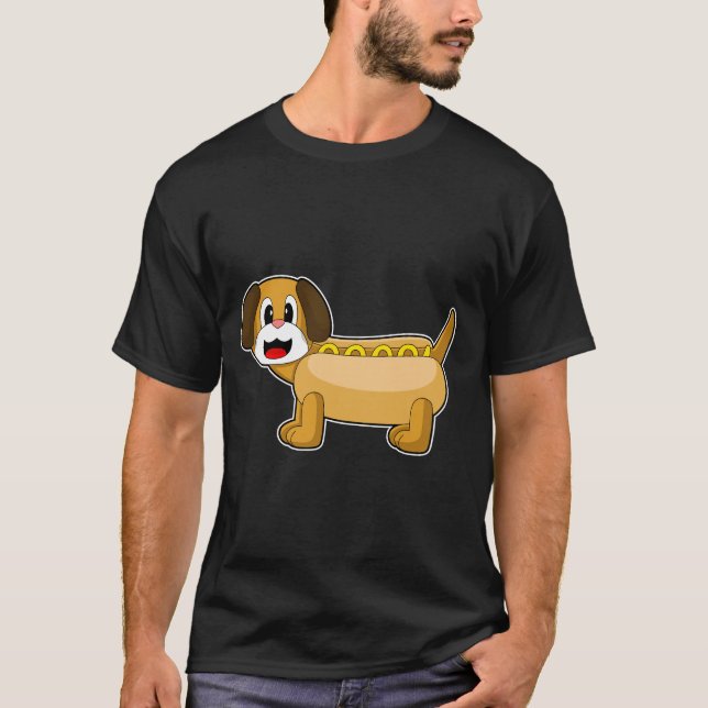 Hund Hotdog T Shirt (Framsida)