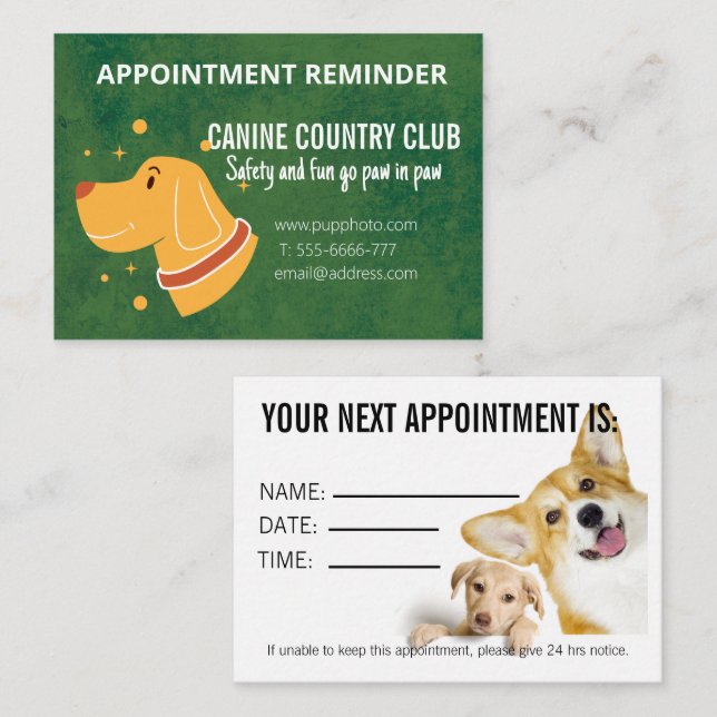 Hund Hotel Business Appointement Card Anteckningskort (Fram/baksida)