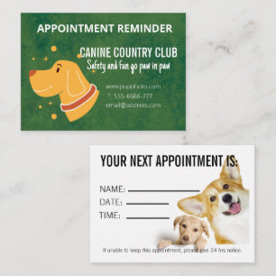Hund Hotel Business Appointement Card Anteckningskort