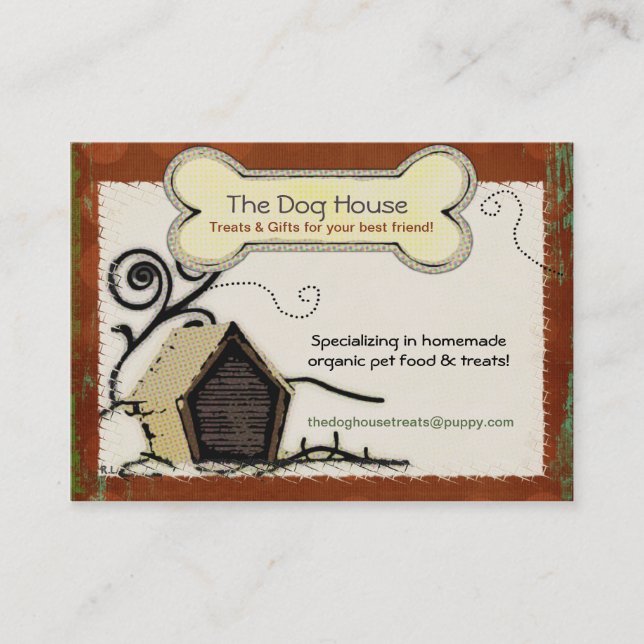 Hund House ORGANIC PET TREAT LIVSMEDEL Visitkort (Framsida)