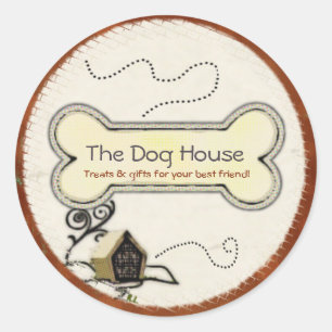 Hund House PET TREATS GIFTS Business Runt Klistermärke