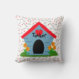Hund House Red Hearts White Bones Hund eller Hund  Kudde