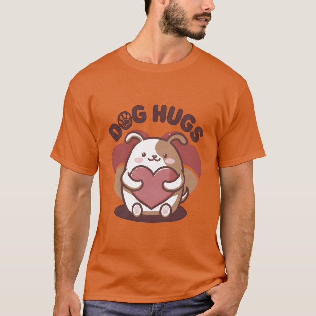 Hund Hugs-retrovintage T Shirt (Framsida)