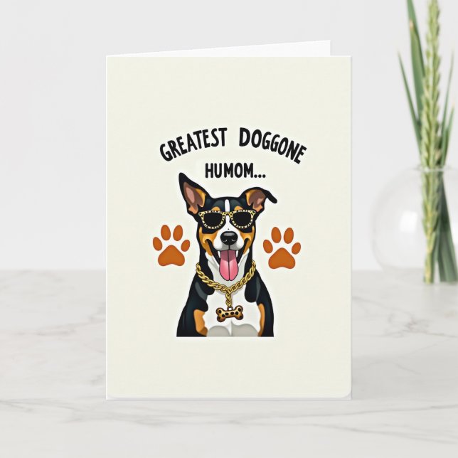 Hund Humom Illustrationskort Kort (Framsida)