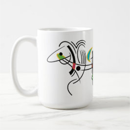 Hund Hund Abstrakt Modern Retro Art Mugg