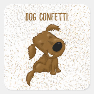 Hund hund Confetti Shedding Fyrkantigt Klistermärke