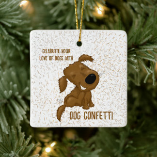 Hund hund Confetti Shedding Julgransprydnad Keramik