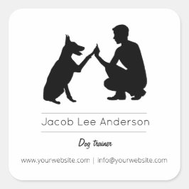 Hund/Hund Fyrkantigt Klistermärke