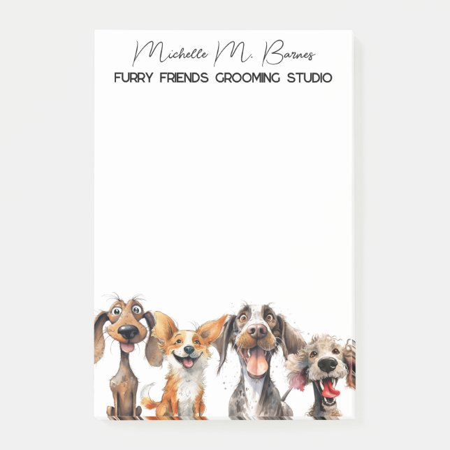Hund Hund Groomer Pet Services Business Post-it Block (Framsida)