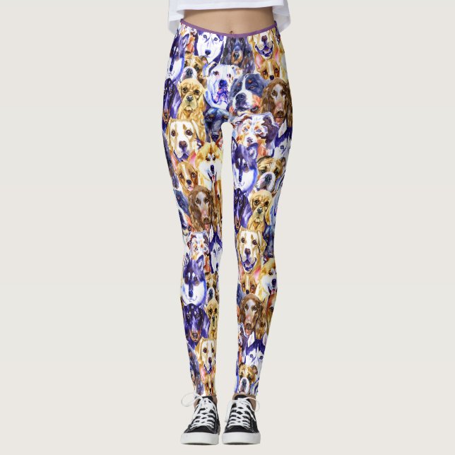 Hund, hund- & hunddamasker leggings (Framsida)