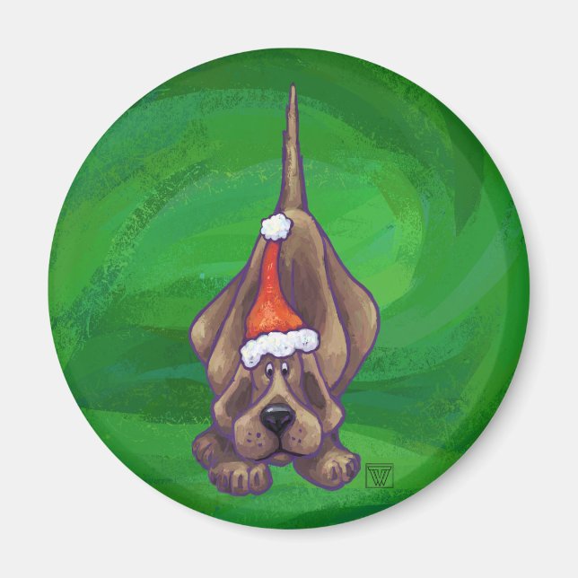 Hund Hund jul på Grönt Magnet (Framsidan)