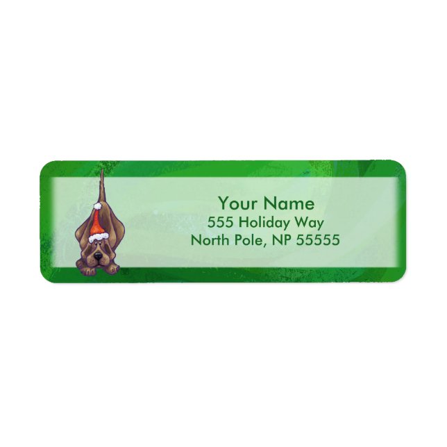 Hund Hund jul på Grönt Returadress Etikett (Framsidan)