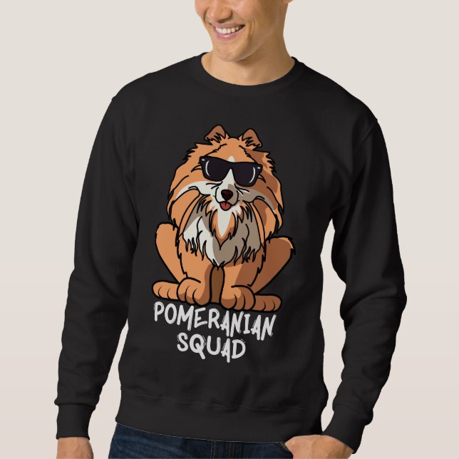 Hund Hund Kärlek R Funny Pommern Squad Lång Ärmad Tröja (Framsida)