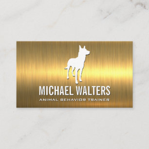 Hund Hund Logotyp Guld Metallic Visitkort