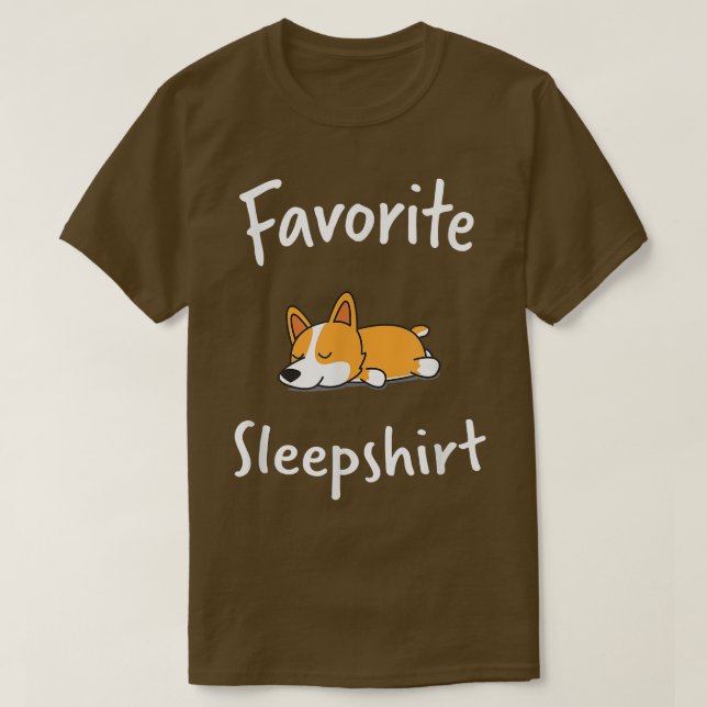 Hund Hundar Corgi Nap Sleeping Pajama Nightgown T Shirt (Design framsida)
