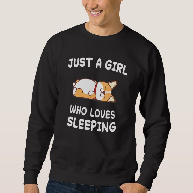 Hund Hundar Corgi Sova Pyjamas Pyjamas Lång Ärmad Tröja (Framsida)