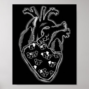 Hund Hundar Heart Anatomy Tattoo Stil Poster
