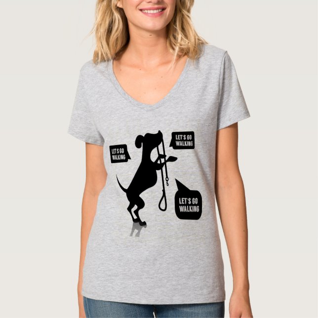 Hund hundar, hund som går, hundfotgängareT-tröja T Shirt (Framsida)