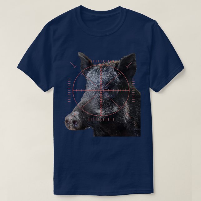Hund Hunting Vild Boar in Sight Vector Art T Shirt (Design framsida)