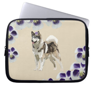 Hund, Husky Hund  Konst Neopren Datorfodral 10"