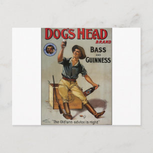 Hund huvud brännmärker vykort