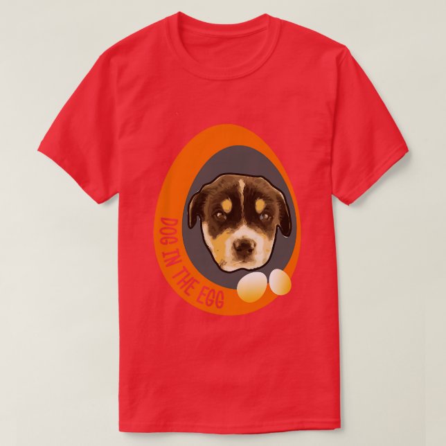 hund i ägg 16 t shirt (Design framsida)