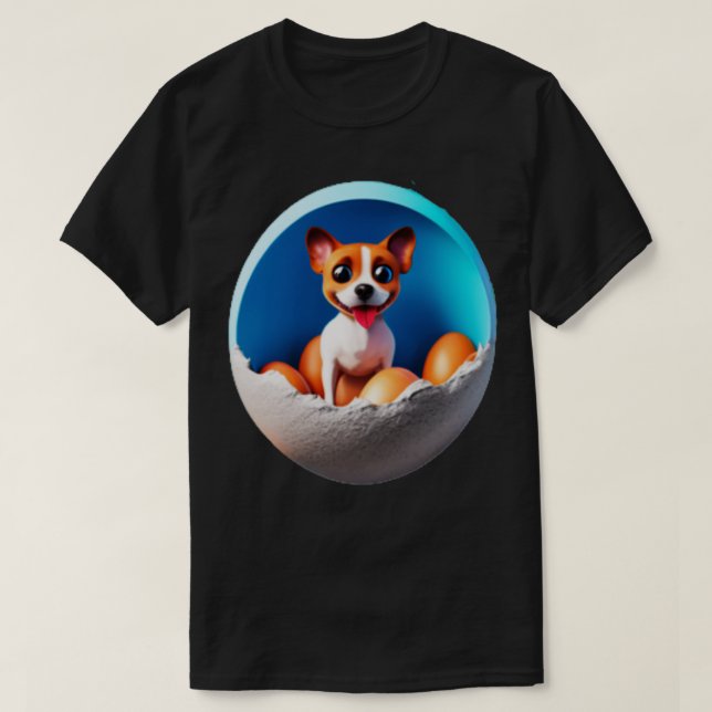 Hund i ägg 196 t shirt (Design framsida)