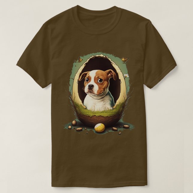 Hund i ägg 265 t shirt (Design framsida)