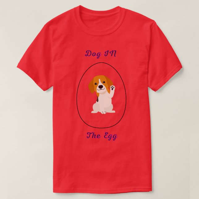 hund i ägg 96 t shirt (Design framsida)