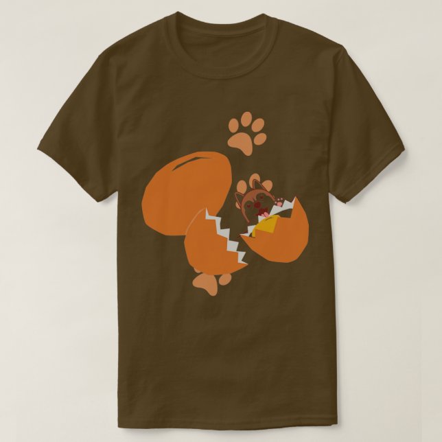 Hund i äggskyn t shirt (Design framsida)