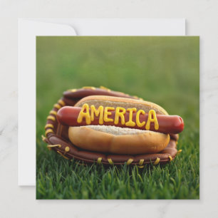 hund i Baseball Glove den 4 juli Hett Inbjudningar