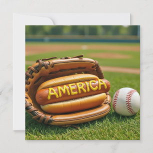 hund i Baseball Glove den 4 juli Hett Inbjudningar