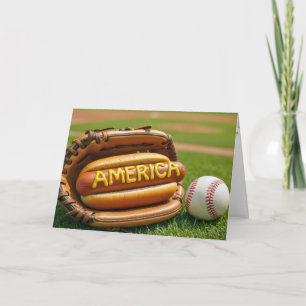 hund i Baseball Glove den 4 juli Hett Kort