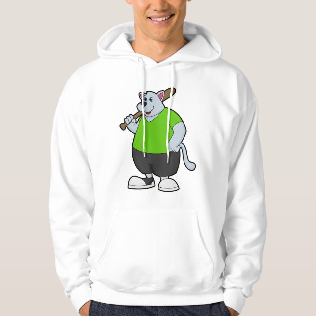 Hund i Baseball med Baseball fladdermus Hoodie (Framsida)
