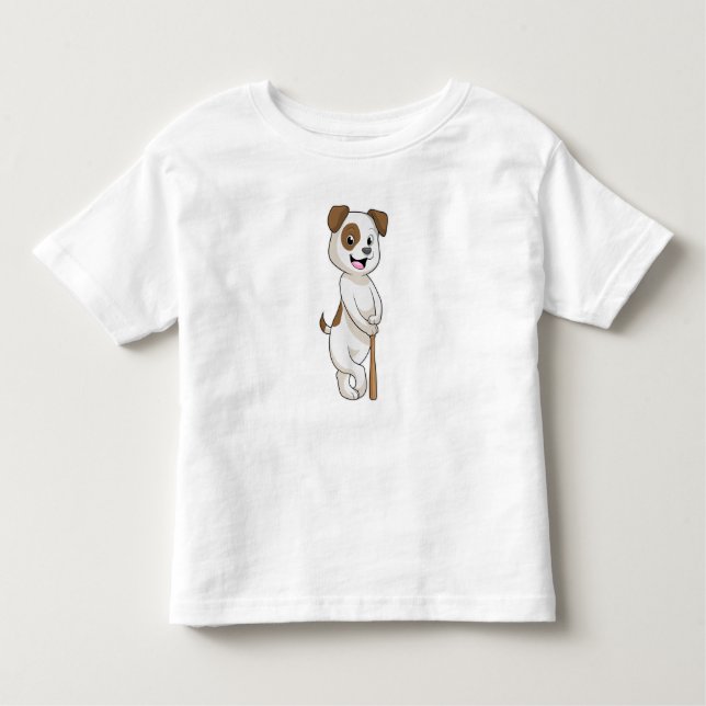 Hund i Baseball med Baseball fladdermus T Shirt (Framsida)