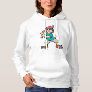 Hund i Baseball med Baseball fladdermus T Shirt