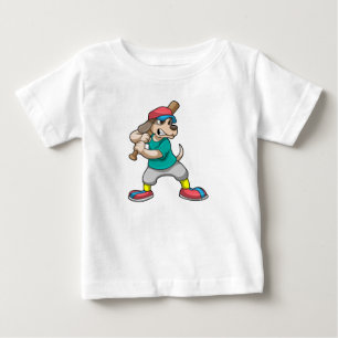 Hund i Baseball med Baseball fladdermus T Shirt
