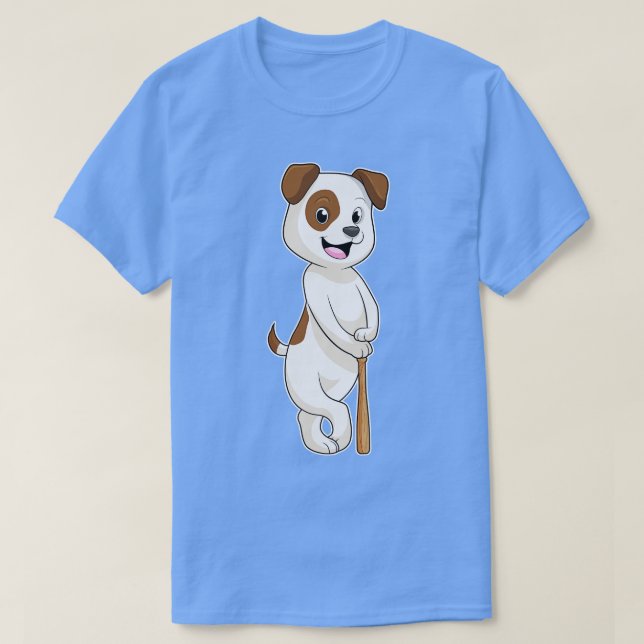 Hund i Baseball med Baseball fladdermus T Shirt (Design framsida)