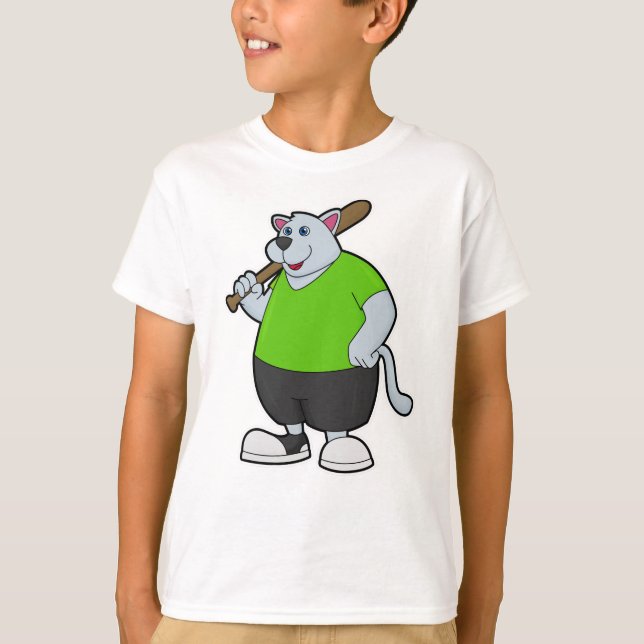 Hund i Baseball med Baseball fladdermus T Shirt (Framsida)