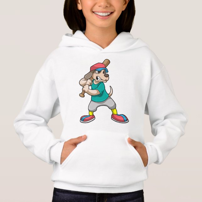 Hund i Baseball med Baseball fladdermus T Shirt (Framsida)