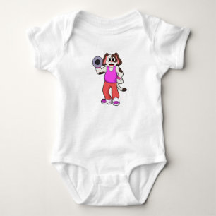 Hund i Bodybuilding med Dumbbell T Shirt