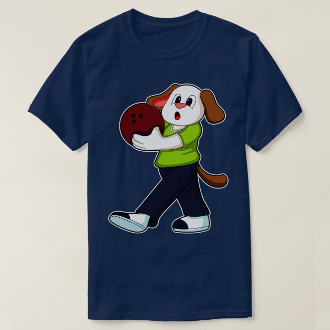 Hund i Bowling med Bowling ball 1 T Shirt (Design framsida)