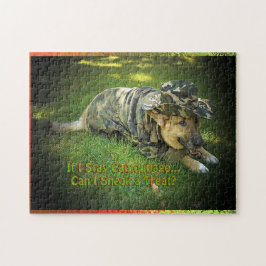 Hund i Camouflage Puzzle Pussel