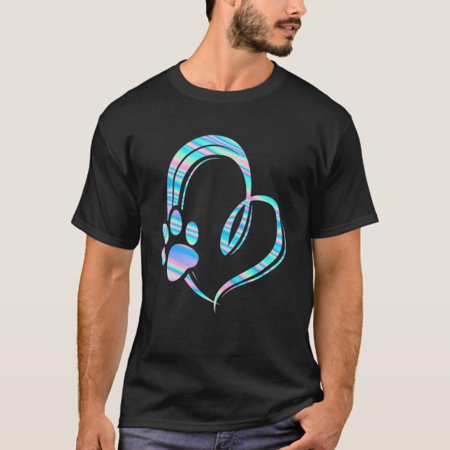 Hund i Colorful Heart Tass T Shirt (Framsida)