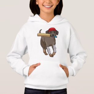 Hund i Cricket med Cricket fladdermus T Shirt