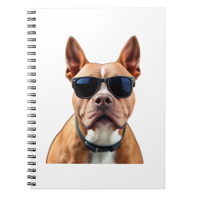 Hund i den bärbara datorn Sunglasses Spiral Anteckningsbok (Framsidan)