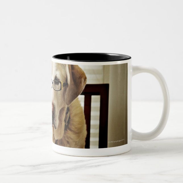 Hund i den rutinmässiga morgonen Två-Tonad mugg (Höger)