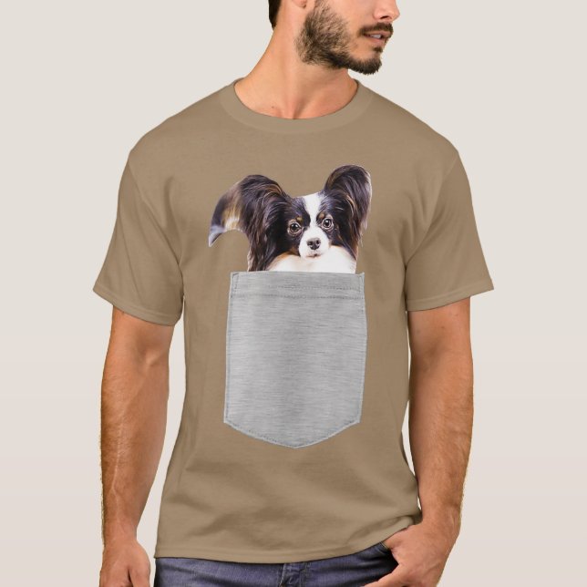 Hund i din fickpapillon t shirt (Framsida)