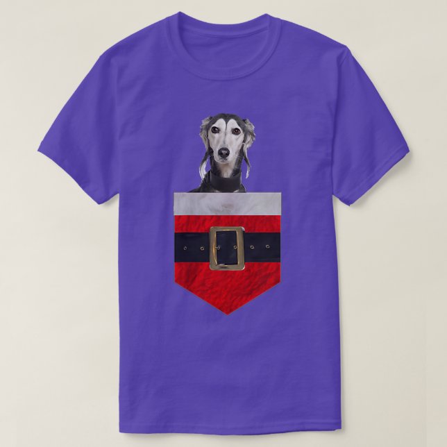 Hund i din Pocket Santa Saluki T Shirt (Design framsida)