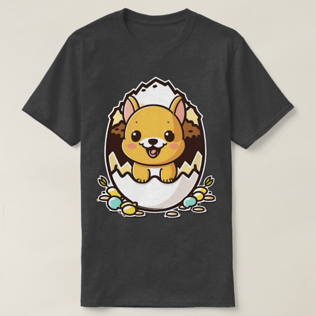 Hund i Egg kawaii T Shirt (Design framsida)